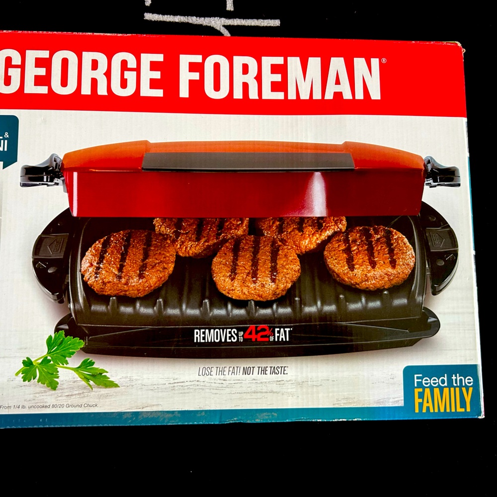 George Foreman Grill with Red Lid